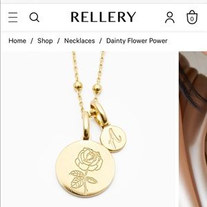 Rellery dainty rose necklace gold filled